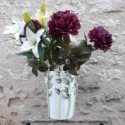 Vase évasé fleurs polychrome G Nouri