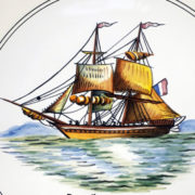 Assiette bateau Brick de commerce