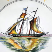 Assiette bateau Goélette à hunier