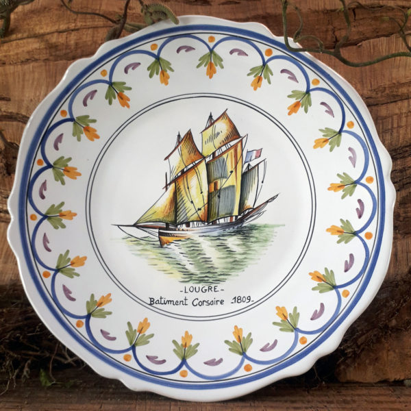 Assiette bateau Lougre