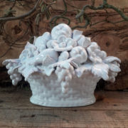 Corbeille ovale trompe-l’œil blanche taille 0