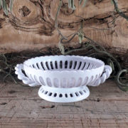 Coupe sur pied anses cordelées blanche taille 0