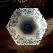 Vase à pans Fleurs bleues