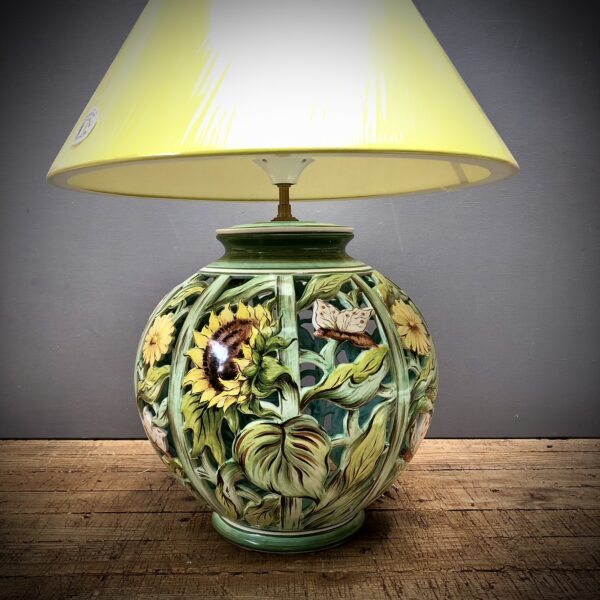 Pied de lampe boule ajourage Tournesols