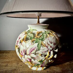 Pied de lampe boule ajouré Magnolias