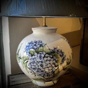 Lampe boule Hortensias bleus