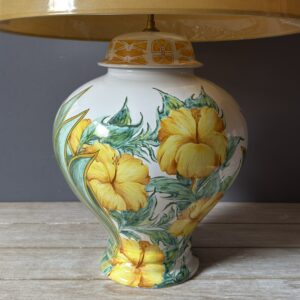 Pied de lampe potiche Hibiscus