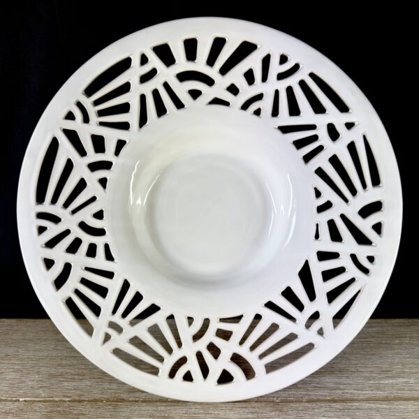 Plat talon blanc ajourage Art Déco