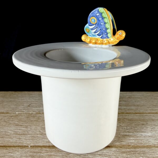 Vase chapeau au papillon bleu petit modèle