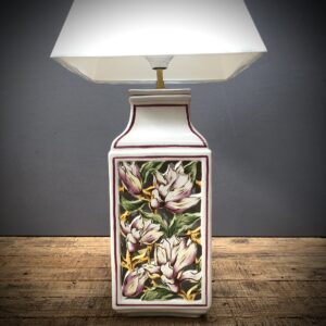 Pied de lampe carré ajouré Magnolias