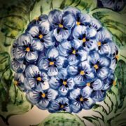 Pied de lampe brûle-parfum Hortensias