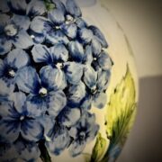 Lampe boule Hortensias bleus