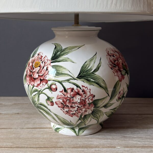 Pied de lampe boule Pivoines