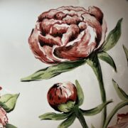 Pied de lampe boule Pivoines