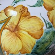 Pied de lampe potiche Hibiscus