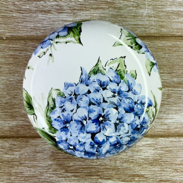 Boîte ronde Hortensias bleus