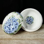 Boîte ronde Hortensias bleus